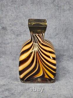 Murano Tiger Stripe Hand Blown Whiskey Decanter Bottle withStopper w-C