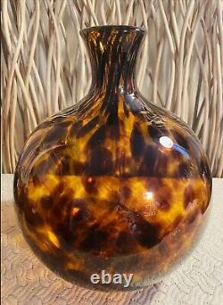 Murano Tortoiseshell Hand Blown Balloon Vase Size Medium In Excellent Condition