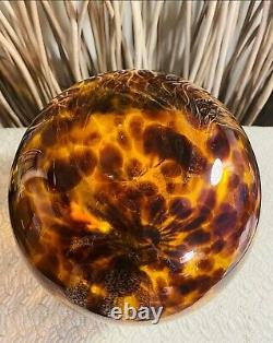 Murano Tortoiseshell Hand Blown Balloon Vase Size Medium In Excellent Condition