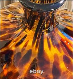 Murano Tortoiseshell Hand Blown Balloon Vase Size Medium In Excellent Condition