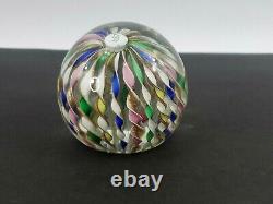Murano Toso Pastel Ribbons Twisted FRATELLI Italian Art Glass Paperweight Vintag