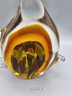 Murano Tropical Fish Hand Blown ART GLASS 9 Sommerso Amber Aventurine