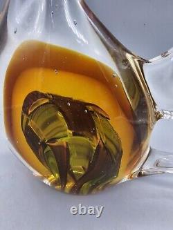 Murano Tropical Fish Hand Blown ART GLASS 9 Sommerso Amber Aventurine