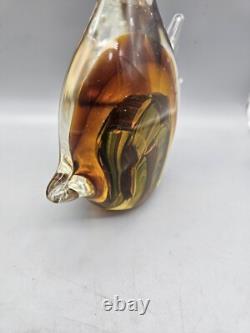 Murano Tropical Fish Hand Blown ART GLASS 9 Sommerso Amber Aventurine