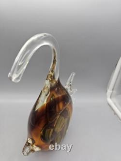 Murano Tropical Fish Hand Blown ART GLASS 9 Sommerso Amber Aventurine