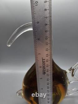 Murano Tropical Fish Hand Blown ART GLASS 9 Sommerso Amber Aventurine