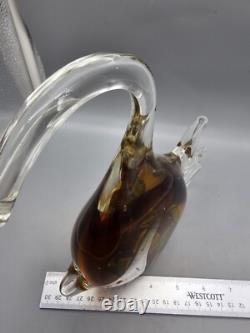 Murano Tropical Fish Hand Blown ART GLASS 9 Sommerso Amber Aventurine