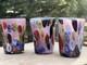 Murano Tumblers Set Of 3 Blown Murrine Glass Cups Gorgeous Silver Fleck