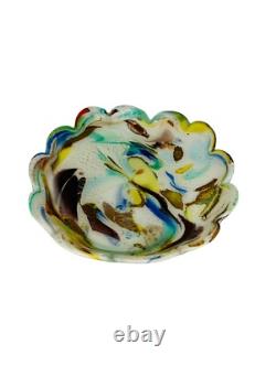Murano Tutti Frutti Candy Dish 9Hand Blown Art Glass Mid Century Decor