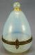 Murano Venetian Opaline & Gold Aventurine Glass Hand Blown Egg Shape Trinket Box