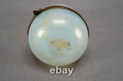 Murano Venetian Opaline & Gold Aventurine Glass Hand Blown Egg Shape Trinket Box