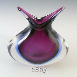 Murano / Venetian Purple & Blue Vintage Sommerso Glass Vase