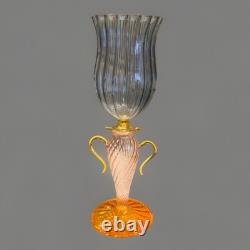 Murano Venetian Style Tulip Wine Glass Goblet 10 Hand Blown