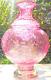 Murano-Victorian Style Hand Blown Cranberry Bubble Glass Vase 11 Tall Vintage