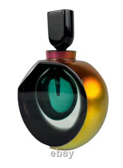 Murano Vintage 141/250 Hand Blown Art Glass Perfume Bottle EMPTY Colorful Auth