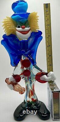 Murano Vintage Hand Blown Glass Clown 12+