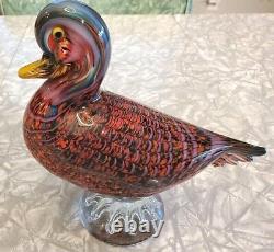 Murano Vintage La Tour d'Argent Multicolored Glass Duck 7L