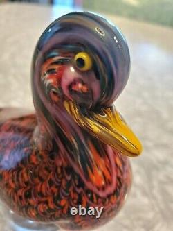 Murano Vintage La Tour d'Argent Multicolored Glass Duck 7L