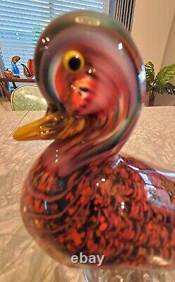 Murano Vintage La Tour d'Argent Multicolored Glass Duck 7L