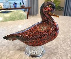 Murano Vintage La Tour d'Argent Multicolored Glass Duck 7L