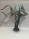 Murano Zanfirico 1980s Hand Blown Italian Art Glass Angel Fish Sculpture Large