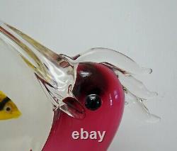 Murano art Glass ATTR Elio Raffaeli signed OGGETTI ITALY Pelican Fish in Beak