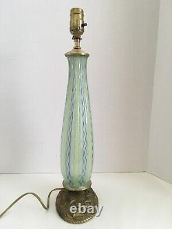 Murano glass lamp Latticino or Zanfirico style- excellent vintage condition-NICE