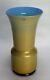 Murano glass vase Venini Tomaso Buzzi Blue with Gold Fleck Signed 13
