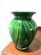 Murano hand blown green & yellow & blue swirl multi shades art glass''7 vase
