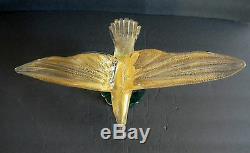 Murano large art glass large seagull bird with gold dust