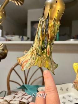 Murano style Millefiori Art Glass 6-Light Lily Lamp Hand Blown READ DESCRIPTION