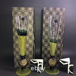 Murano2 CARLO MORETTI HAND BLOWN VENITIAN GLASS CHAMPAGNE STEM/FLUTENew -1