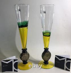 Murano2 CARLO MORETTI HAND BLOWN VENITIAN GLASS CHAMPAGNE STEM/FLUTENew -1
