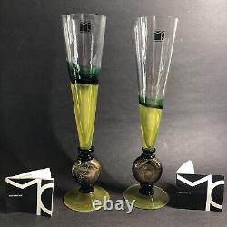 Murano2 CARLO MORETTI HAND BLOWN VENITIAN GLASS CHAMPAGNE STEM/FLUTENew -1