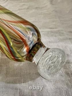 NAILSEA MURANO Hand Blown GLASS PASTRY ROLLING PIN. 16.25 YellowithRed/Blue