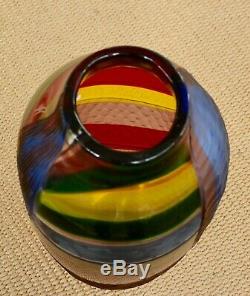 NEW Afro Celotto Handblown Murano Glass Vase with Certification. Venice. Italy