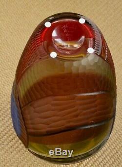 NEW Afro Celotto Handblown Murano Glass Vase with Certification. Venice. Italy