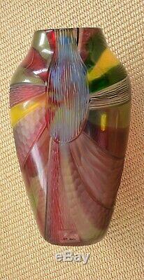 NEW Afro Celotto Handblown Murano Glass Vase with Certification. Venice. Italy