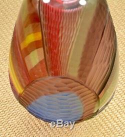 NEW Afro Celotto Handblown Murano Glass Vase with Certification. Venice. Italy