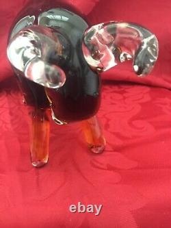 NEW FLAWLESS Stunning MURANO Glass Crystal BISON BUFFALO BULL Figurine Sculpture