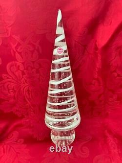 NEW FLAWLESS Stunning MURANO Italy Glass Cone CHRISTMAS TREE White SWIRLS 10.5