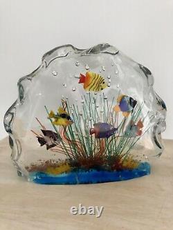 NEW Murano Art Glass Fish Aquarium Glass Sculpture 1950s Barbini Cenedese Style