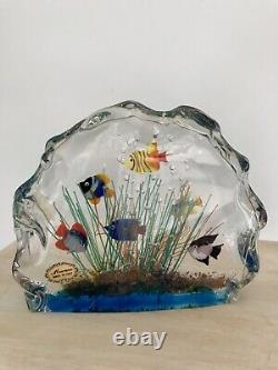 NEW Murano Art Glass Fish Aquarium Glass Sculpture 1950s Barbini Cenedese Style