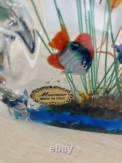 NEW Murano Art Glass Fish Aquarium Glass Sculpture 1950s Barbini Cenedese Style