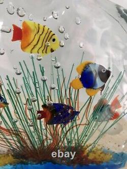 NEW Murano Art Glass Fish Aquarium Glass Sculpture 1950s Barbini Cenedese Style