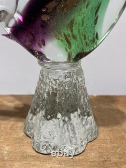 NICE! Vintage MCM Murano Hand-Blown Sommerso Art Glass Swan Sculpture 15.5 Tall