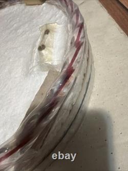 NOS Murano Tre Fuochi Ruby Red Glass Decanter Set & Tray Unopened 24k Gold