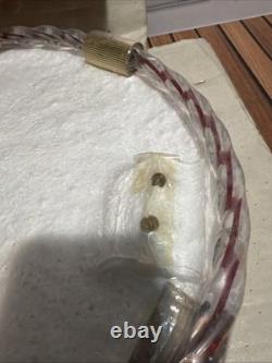 NOS Murano Tre Fuochi Ruby Red Glass Decanter Set & Tray Unopened 24k Gold