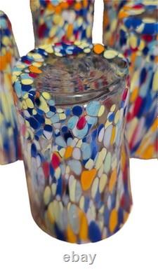 NUOVA CRISTALLERIA ARZANESE Murano Glass Tumblers Hand Blown Italy Set of 6 NWT