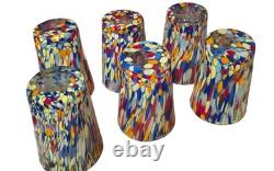 NUOVA CRISTALLERIA ARZANESE Murano Glass Tumblers Hand Blown Italy Set of 6 NWT